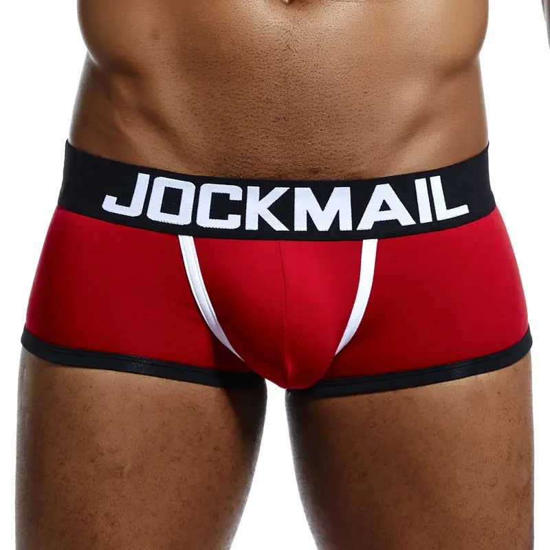 JOCKMAIL Sexy Men Underwear BOTTOMLESS BOXER men G-strings tanga Short underpants Gay Male Underwear Open Backless crotch