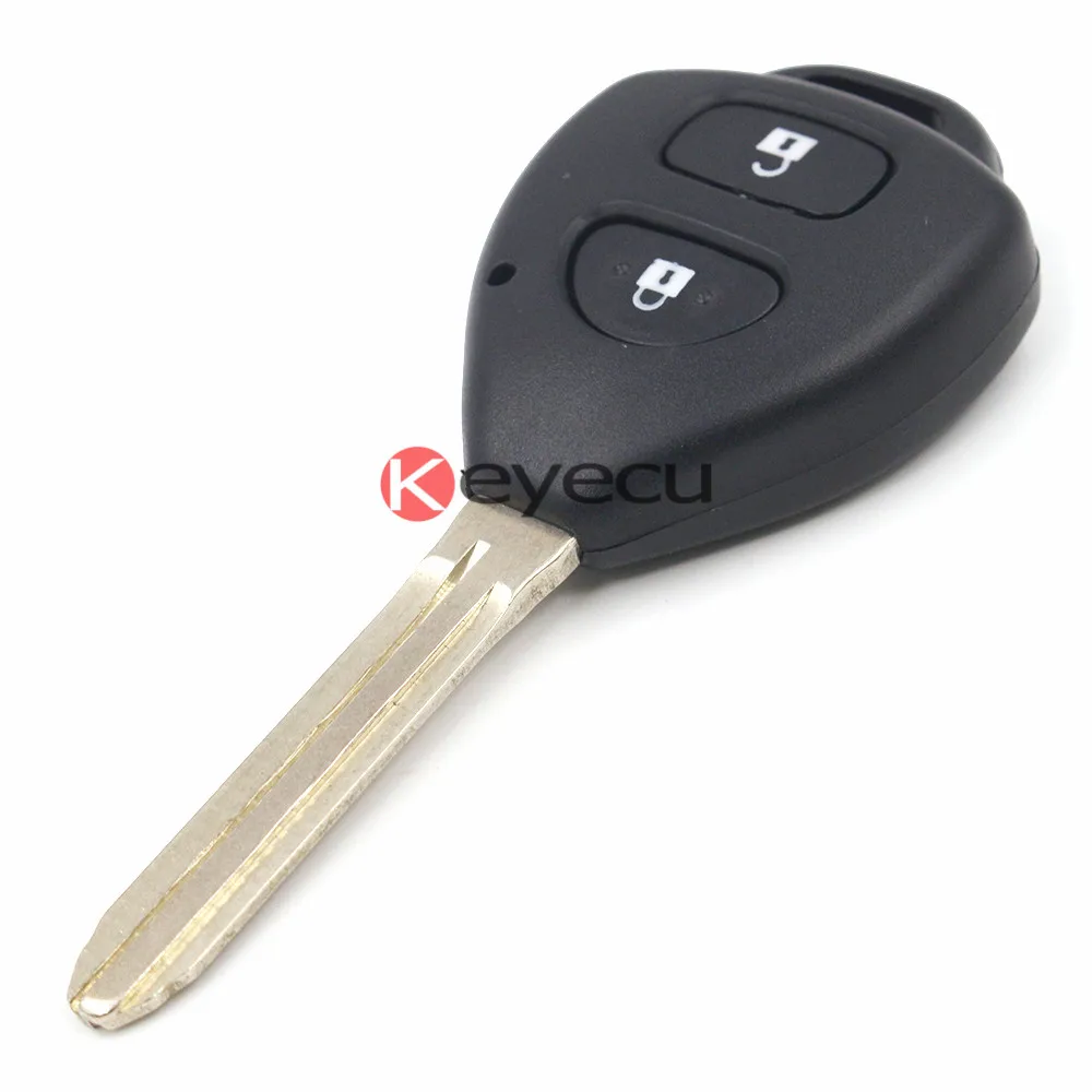 

KEYECU New Uncut Remote Key Fob 2 Button 433MHz 4D70 Chip for Toyota Yaris 2005-2011