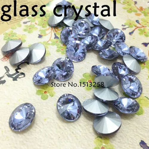 Violet Color Rivoli Crystal Fancy Stone Point Back Glass Stone For Jewelry Making 6mm 8mm 10mm 12mm 14mm 16mm 18mm