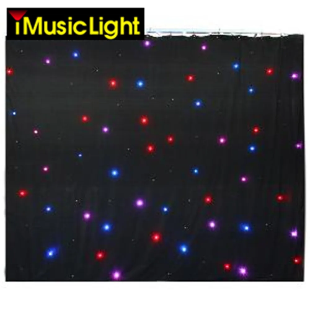 3mx6m RGB 3in1 LED Star cloth ,DMX DJ Backdrops,LED Star Curtain Wedding Decoration with 30 Pr-programs