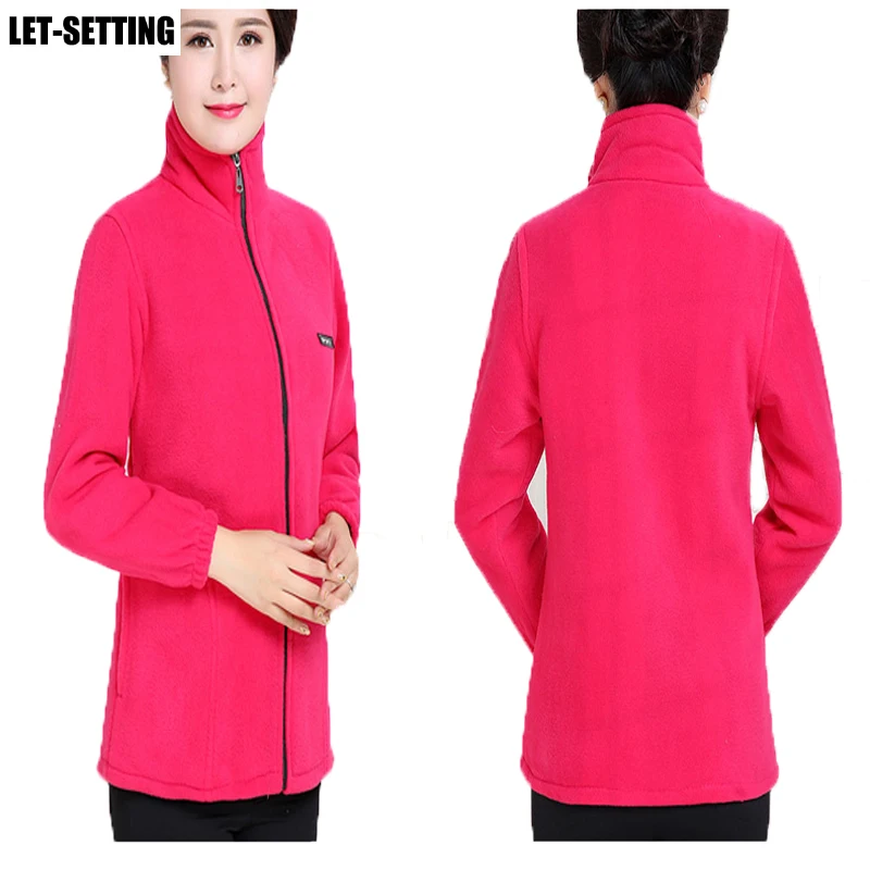 Women fleece large size sweatshirts filled thick fleece jacket spring autumn women coat LET-SETTING