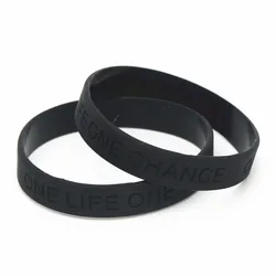 1PC Fashion Black One Life One Chance Printed Silicone Wristband Sports Bracelet Bangles Rubber Bracelet Men Women Jewelry SH066