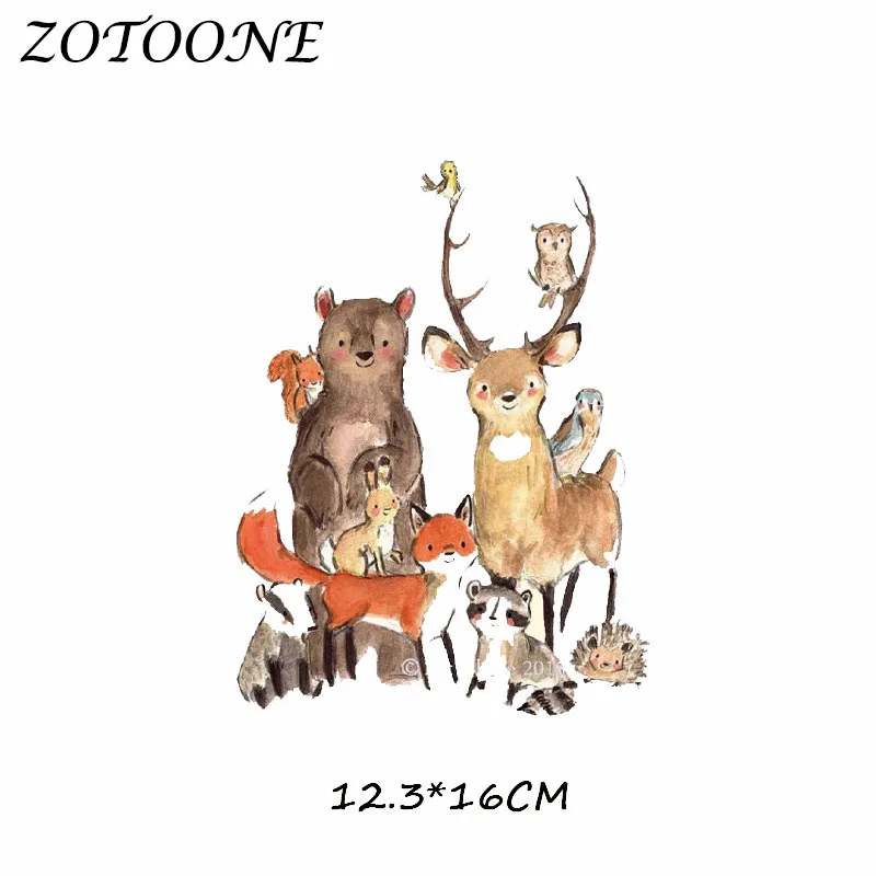 ZOTOONE Cute Warm Fox Patches Iron on Transfer Patches for Clothing Beaded Applique Clothes DIY Animal Accessory Decoration D