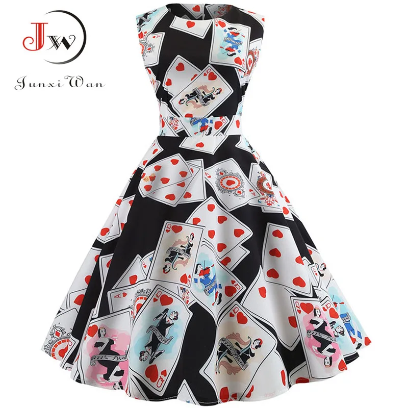 New Autumn Vintage Dresses Women Slim Sleeveless A Line Office Work  Laides Elegant Party  Casual Floral Print Tunic