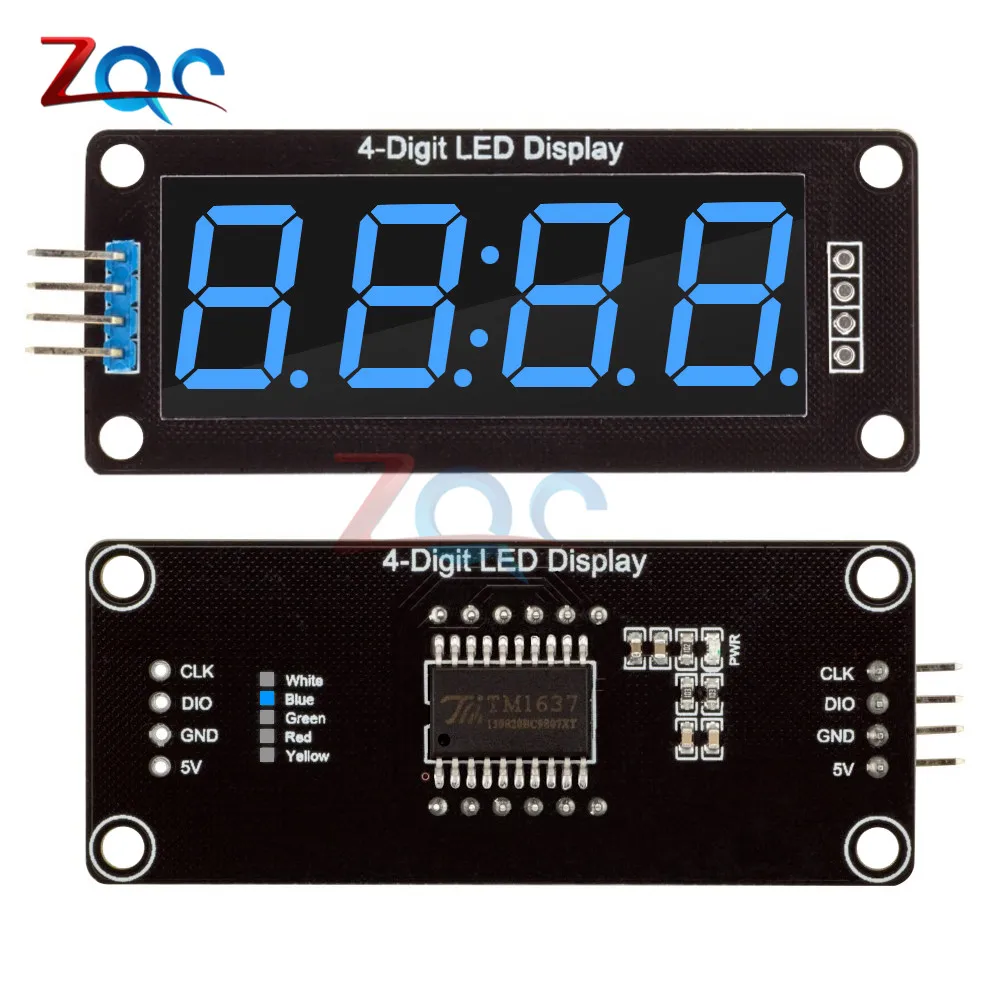 0.56" 7 Segments 4-Digit LED Display Tube TM1637 Clock Double Dots Module 30x14mm for Arduino 5 Color Available