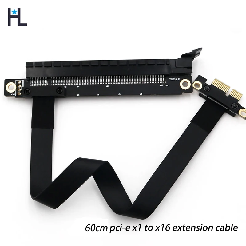 HL graphics card extension cable  pci-e 3.0 x16 to x1 support graphics card Motherboard pcie interface 90/270 degree 0.6m