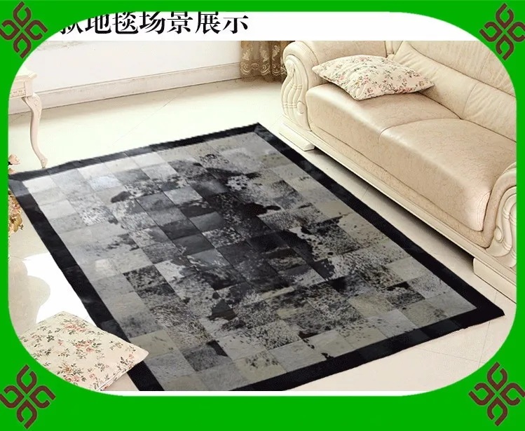 free shipping 100% natural genuine cowhide chess rug