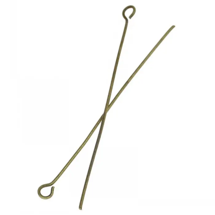 

DoreenBeads Retail Eye Pins Findings Antique Bronze 50mm long,0.7mm(21 gauge),1000PCs