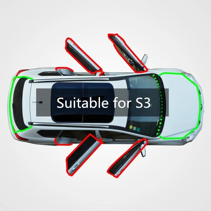

Уплотнительная лента для автомобильной двери unreal speed S3 S3L, EPDM резиновая шумоизоляция, защита от пыли, звукоизоляция, автомобильное уплотнение