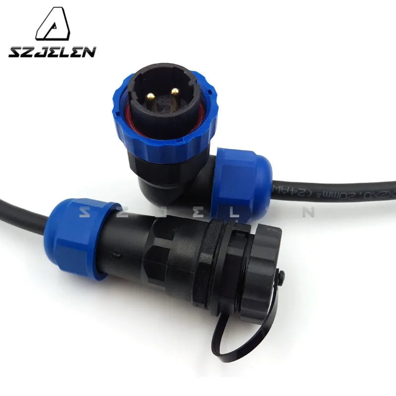 SD20TA-ZP ,90 Degree Elbow Waterproof Connectors 2 Pin, Cable Docking Connector Male And Female Rat, Device Power Plug Socket