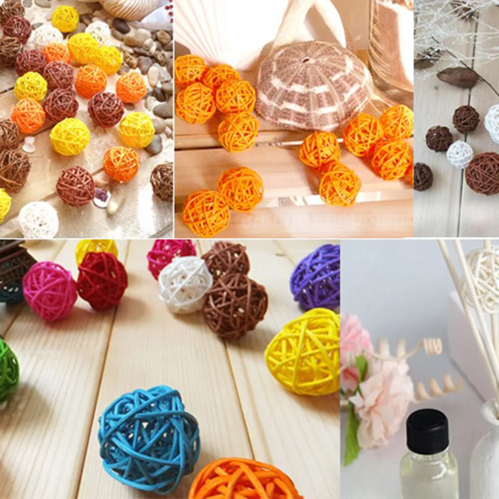 حار بيع 20 قطعة/الوحدة 3 سنتيمتر جميل الروطان الكرة ، عيد الميلاد/عيد ميلاد و المنزل الزفاف حزب زينة DIY الحلي الروطان الكرة لعب الاطفال