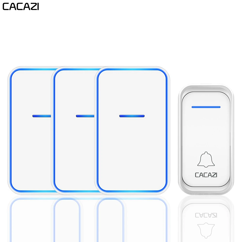 cacazi campainha sem fio para casa botao ou receptores tomadas eua ue ru e au 300m a prova dagua 01