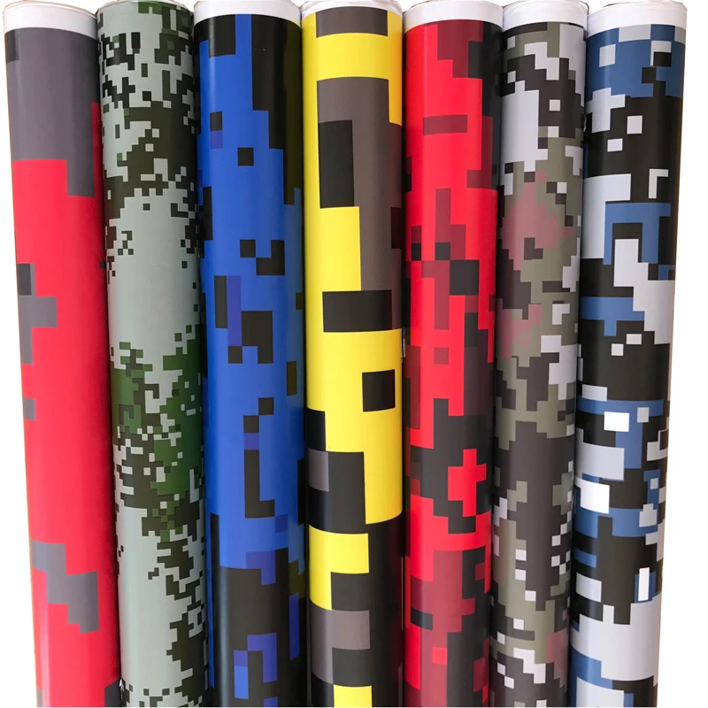 HOT Digital Printed Camo Vinyl Film Wrapping Motorcycle Scooter Car Sticker Wrap Car Styling Foil Pixels Camouflage Film Wraps