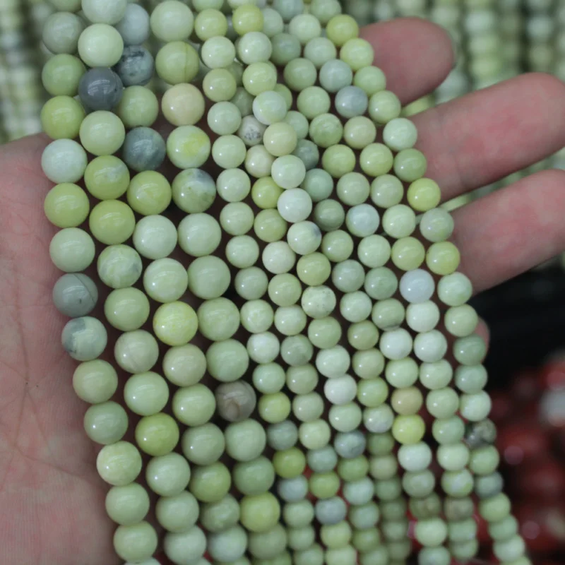 round aust butter jasper natural stone beads DIY loose bead for jewelry making strand 15