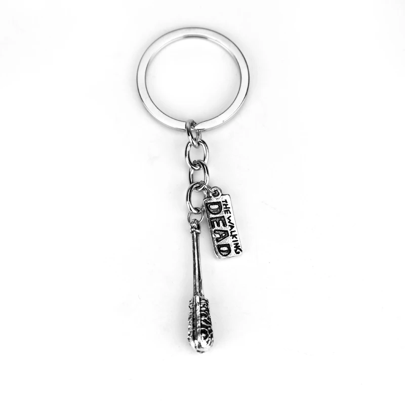 The Walking Dead Keychains Lucille Negan's Bat Metal Baseball Key Chains Fashion Accessory Movie Key Holder Rings For Men Women