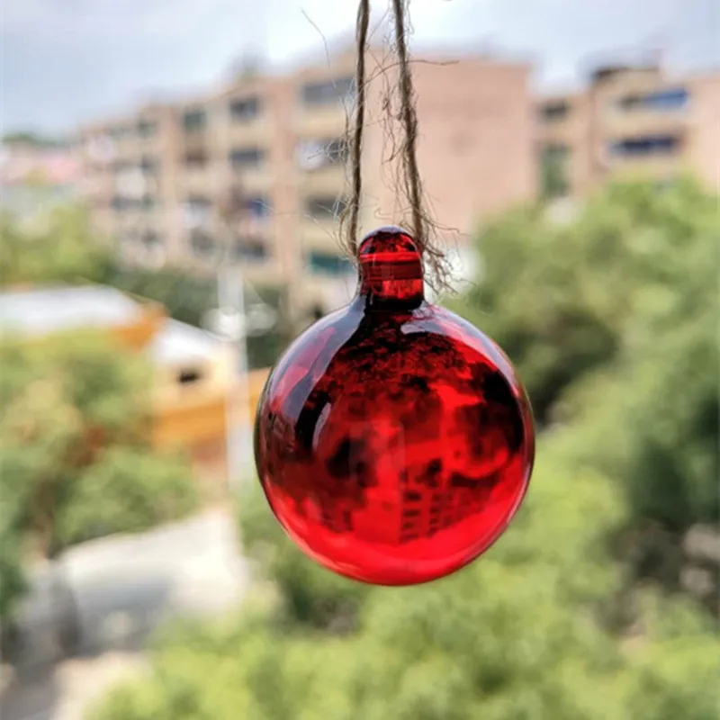 30mm Red Glass Magic Smooth Balls Gorgeous Crystal Chandelier Pendants Feng Shui Spheres Christmas Tree Hanging Drops Decoration