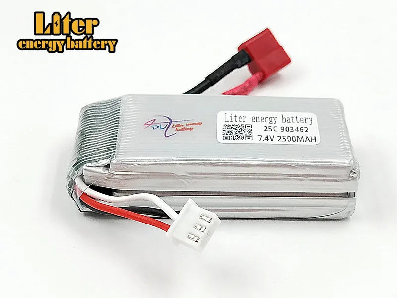 2pcs/set 7.4V 2500mAh 903462 Lipo Battery 12423 12428 For Wltoys   Crawler Car   7.4 V 25c Lithium battery