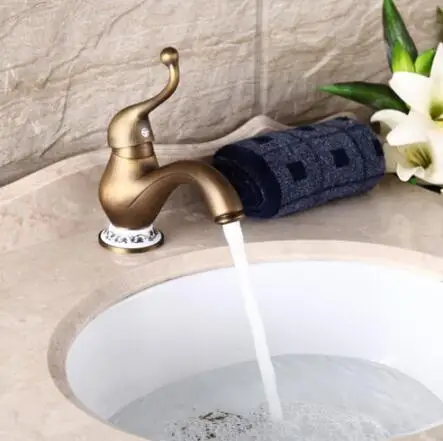 

Bathroom Basin Mixer Taps Antique Brass Finished Hot and Cold Deck Mounted torneiras para banheiro crane AF1077