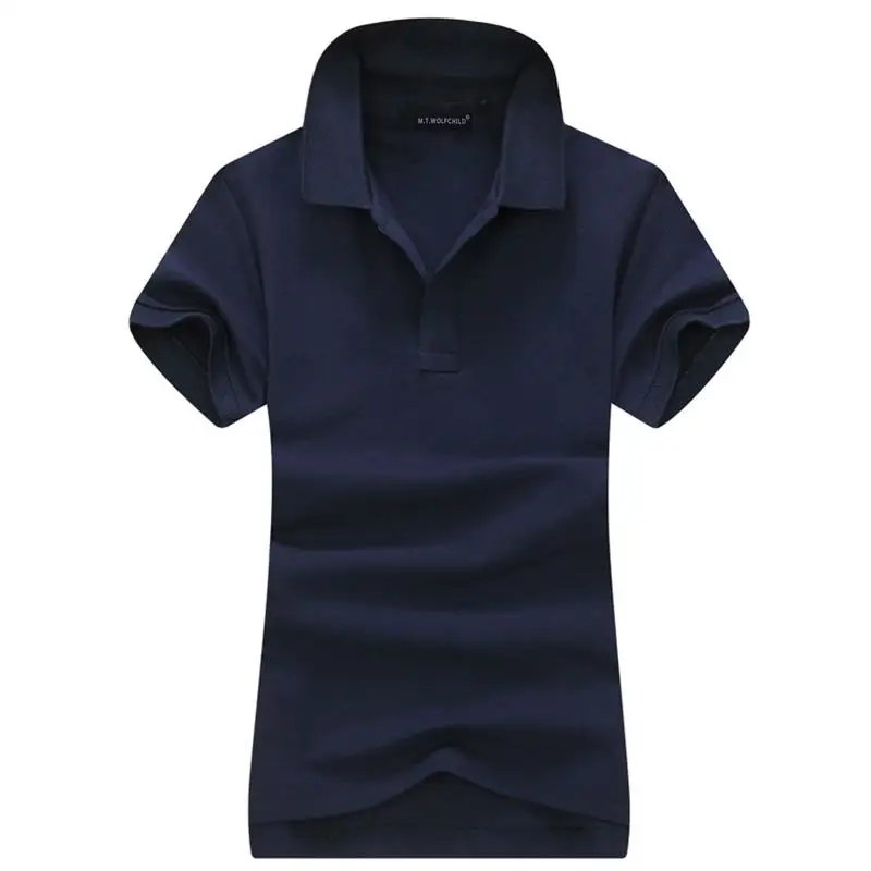 100% Cotton 2022 Summer New Womens Short Sleeve Polos Shirts Casual Solid Color Polos Femmes Fashion Lady Lapel Slim Tops