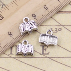 20pcs Charms Open Holy Bible Book 12x11mm Tibetan Bronze Silver Color Pendants Antique Jewelry Making DIY Handmade Craft Pendant