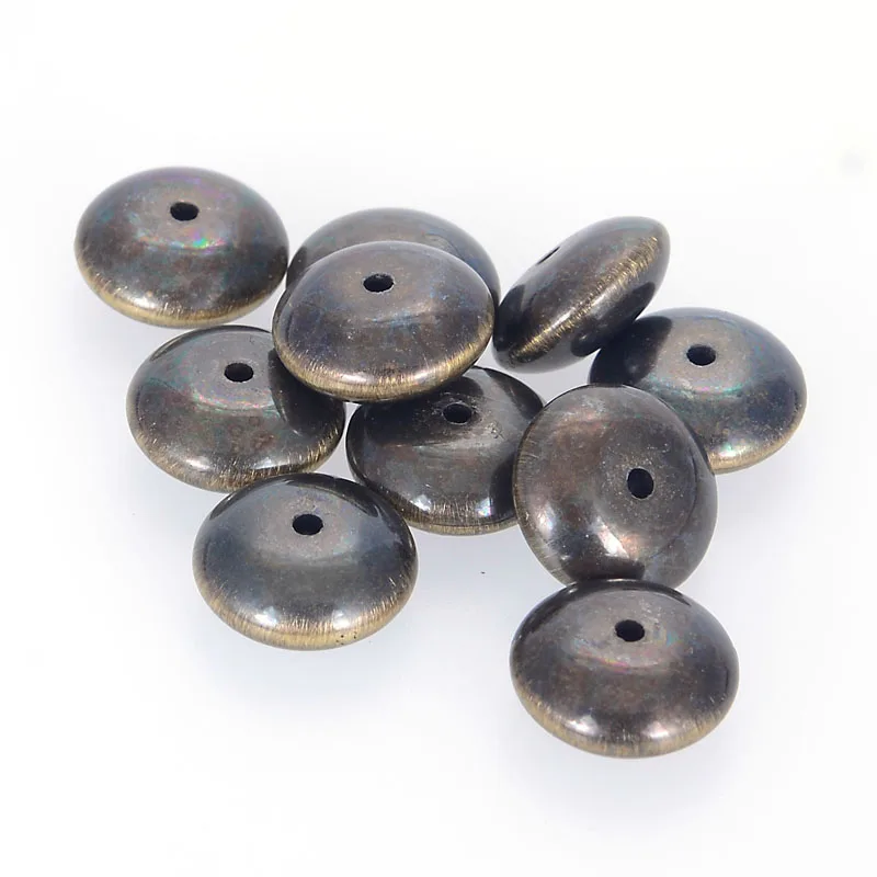 Miasol 50 Pcs/lot Brush Copper Bronze Gunmetal Acrylic Disc Antique Design Spacers Charms Beads For Diy Bracelet Jewelry Making