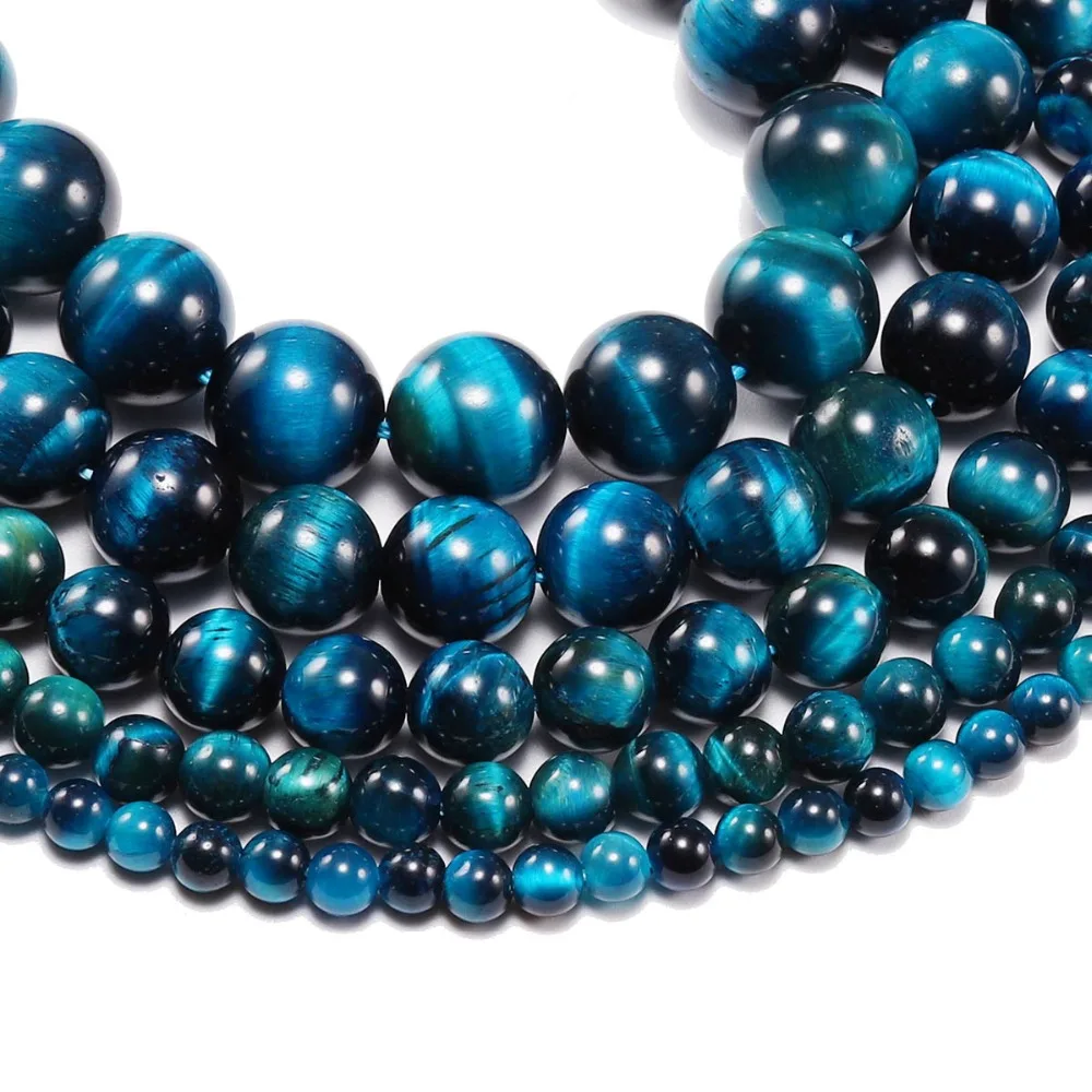 1strand/lot 4 6 8 10 12mm AAA Natural Stone Blue Tiger Eye Agat Round Beads Loose Spacer Bead For Jewelry Making DIY Accessories image 4