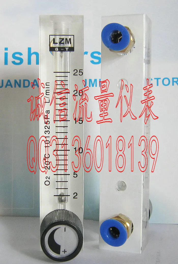 

LZM-6T O2 square bar adjustable small flowmeter 2~25L/min oxygen flowmeter