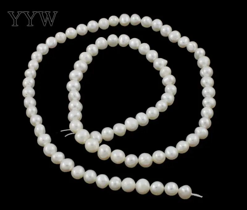 

YYW High Quality 5-6mm 100% Natural Freshwater Pearl Beads white Pearl Round Loose Beads DIY Necklace Bracelat Jewelry Making