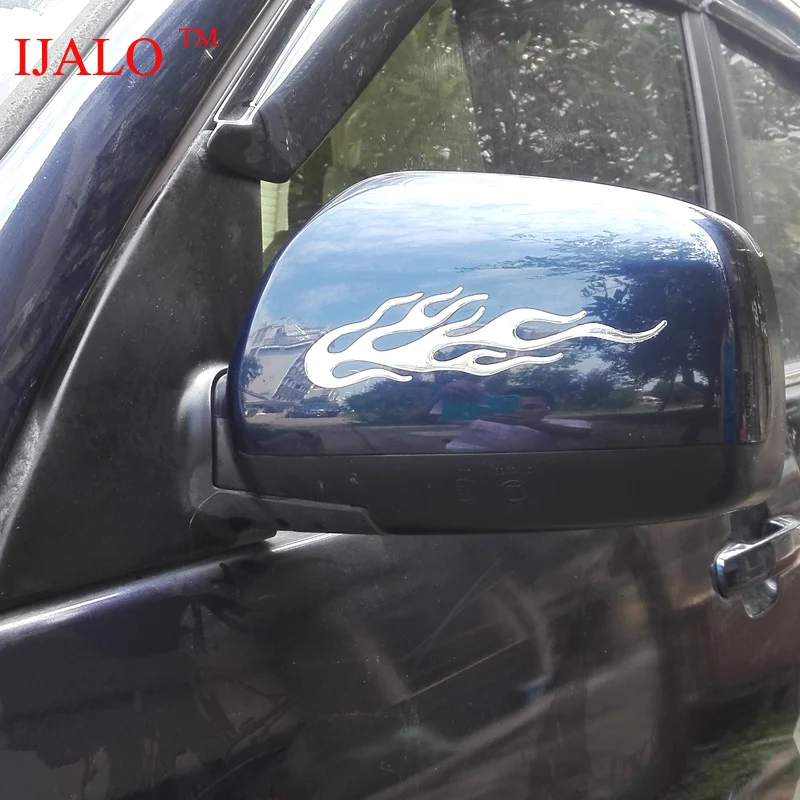 3D Fire Flame Auto Emblem Badge Soft PVC Chrome Styling Car Sticker for Rearview Mirror Motorcycle Decal