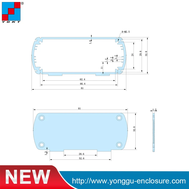 Power Meter Industrial aluminum / Reflective Anodized Aluminum 80*35-100mm Anodized Aluminum Extruded Housing