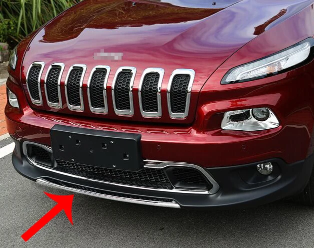 For Jeep Cherokee Limited 2014-2017 ABS Chrome Front Bumper Cover Trim Car Accessories Stickers