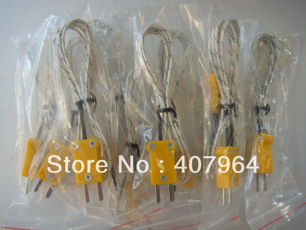 TP-01 K Type Exposed  thermocouple with Connector  ,Finerglass coated  length 1000mm