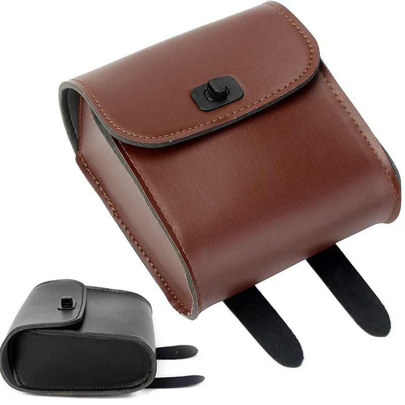 Universal Synthetic Leather Bar Mount Luggage Saddle Bag Motorcycle Bicycle Tool Pouch