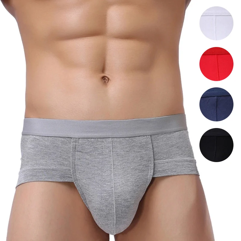 

Fashion Summer Men Shorts Solid Color U Convex Pouch Absorb Sweat Comfortable Breathable Briefs Man Sexy Underpants