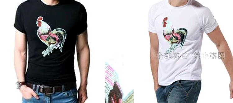 The Cock Crow Sequins Applique Large Embroidery Rooster Big Rooster Patch For Clothes