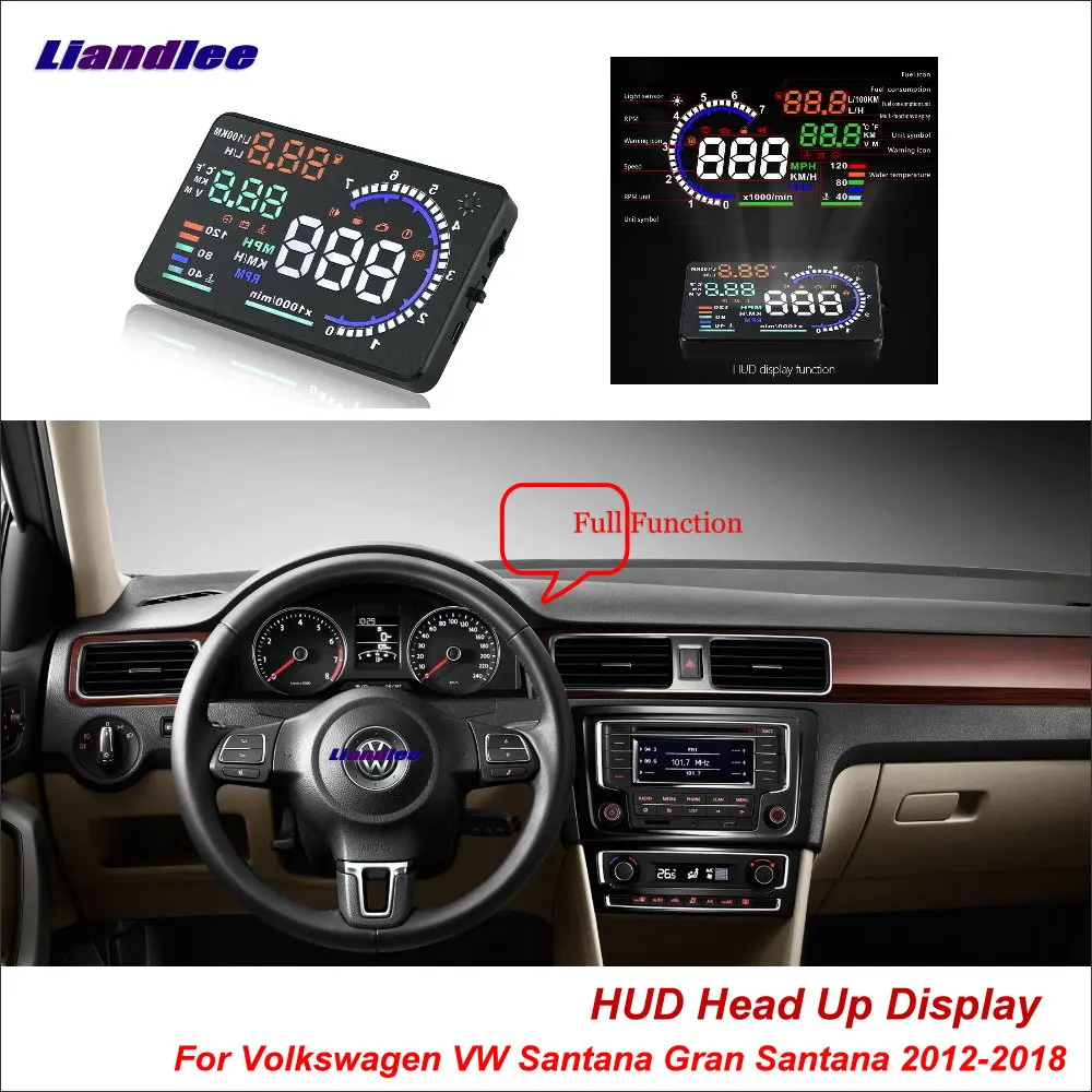 

Автомобильный HUD проекционный дисплей для Volkswagen VW Santana Gran Santana 2012-2018, экран для безопасного вождения, OBD-проектор, лобовое стекло