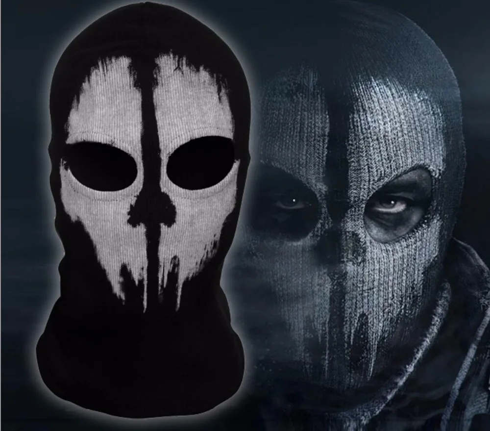 SzBlazy-Meia De Algodão Balaclava Máscara, Fantasmas Imprimir, Marca, COD, Skullies, Gorros para o Dia Das Bruxas, Jogo De Guerra, Cosplay, CS