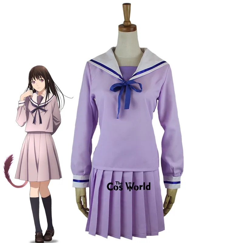 Noragami Yukine Iki Hiyori School Uniform Sailor Suit Tops Skirt Outfit Anime Customize Cosplay Costumes