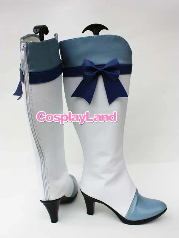 Smile Pretty Cure Aoki Reika Cure Beauty Cosplay Boots Shoes Anime Party Cosplay Boots Custom Made for Adult Women Heel Shoes