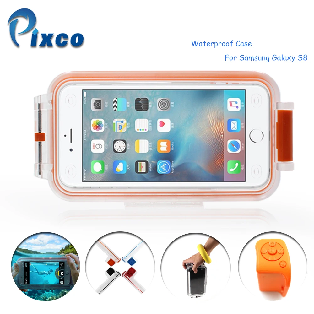 Pixco 30M Underwater Diving Waterproof Case For IPHONE X 8 7PLUE Swimming Cover, Bluetooth Remote Control Grip,Photography acce