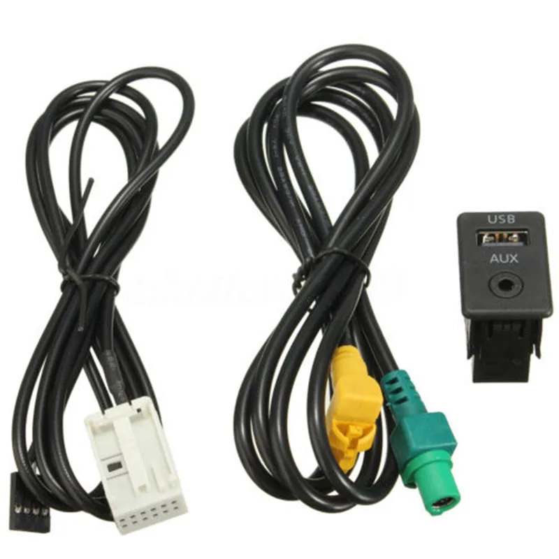 JX-LCLYL 1set USB AUX Switch Cable Wire Adapter For B-M-W 3 5 Series E87 E90 E91 E92 X5 X6