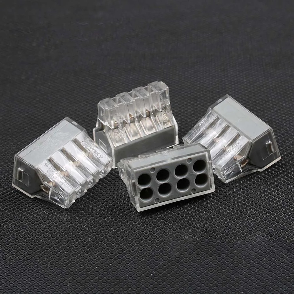 

NEW 50PCS PCT-108 Push wire wiring connector For Junction box 8 pin conductor terminal block Free shipping 773-108