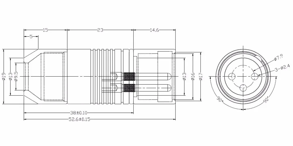 EIZZ Hochwertiger XLR-Stecker (männlich/weiblich) für HiFi-Audio-Verstärker, Kopfhörer, DIY – Detail 2