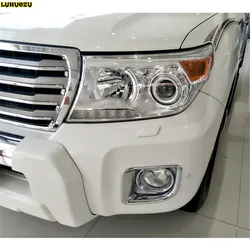 Luhuezu Chrome Front Fog Lamp Cover Trim Rear Fog Light Cover For Toyota Land Cruiser V8 LC 200 Accessories 2012 2013 2014 2015