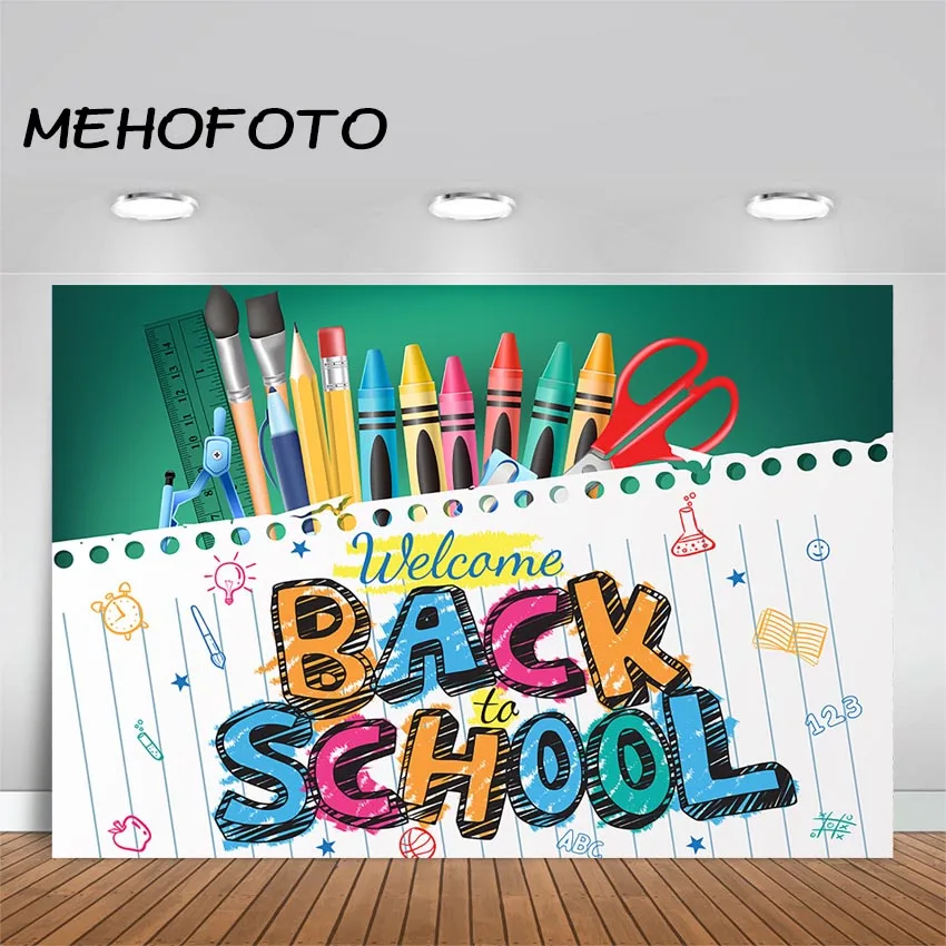 Back to School Backdrops for Photography Kids Children Pencils Background Photo Studio Education Starting School Party Banner