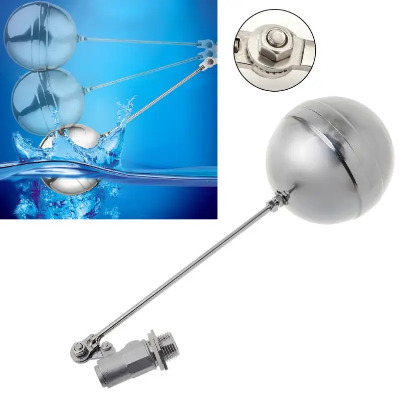 Flow Control Balanced Float Ball for Valve DN15 Male Thread Water for Tank Ball Stainless Steel Float for Valve for Wate