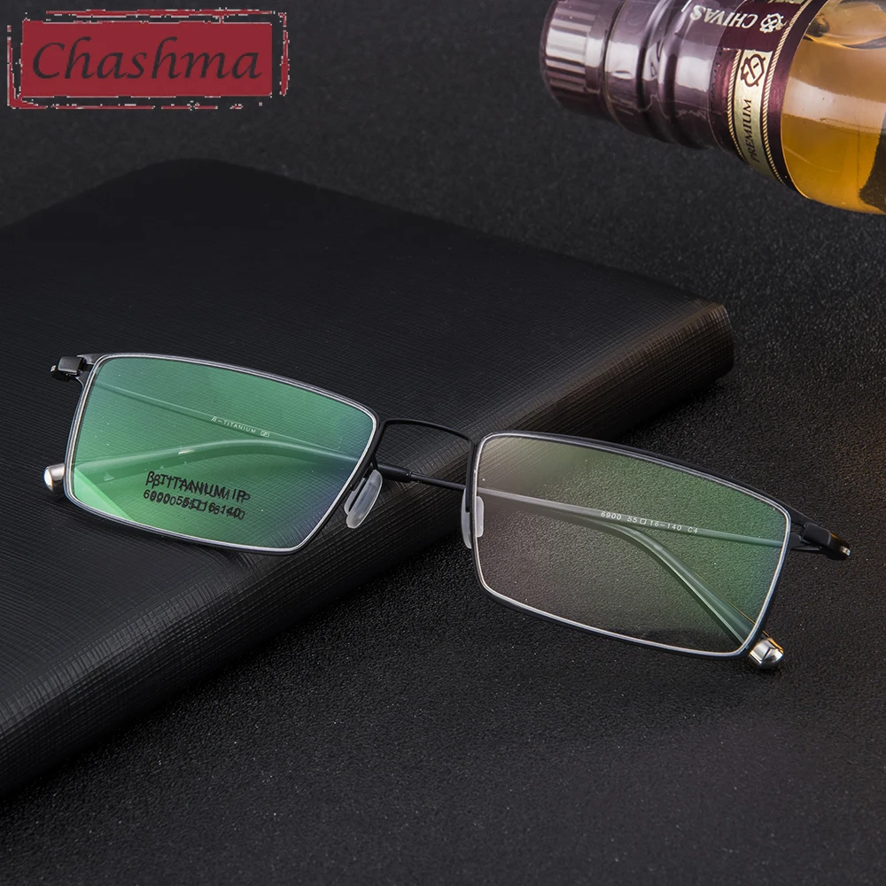 Chashma Gentlemen Pure Titanium Eyeglasses Frame Lentes Optics Top Quality Titanium Frames Light Thin Male Frames Eye Glasses