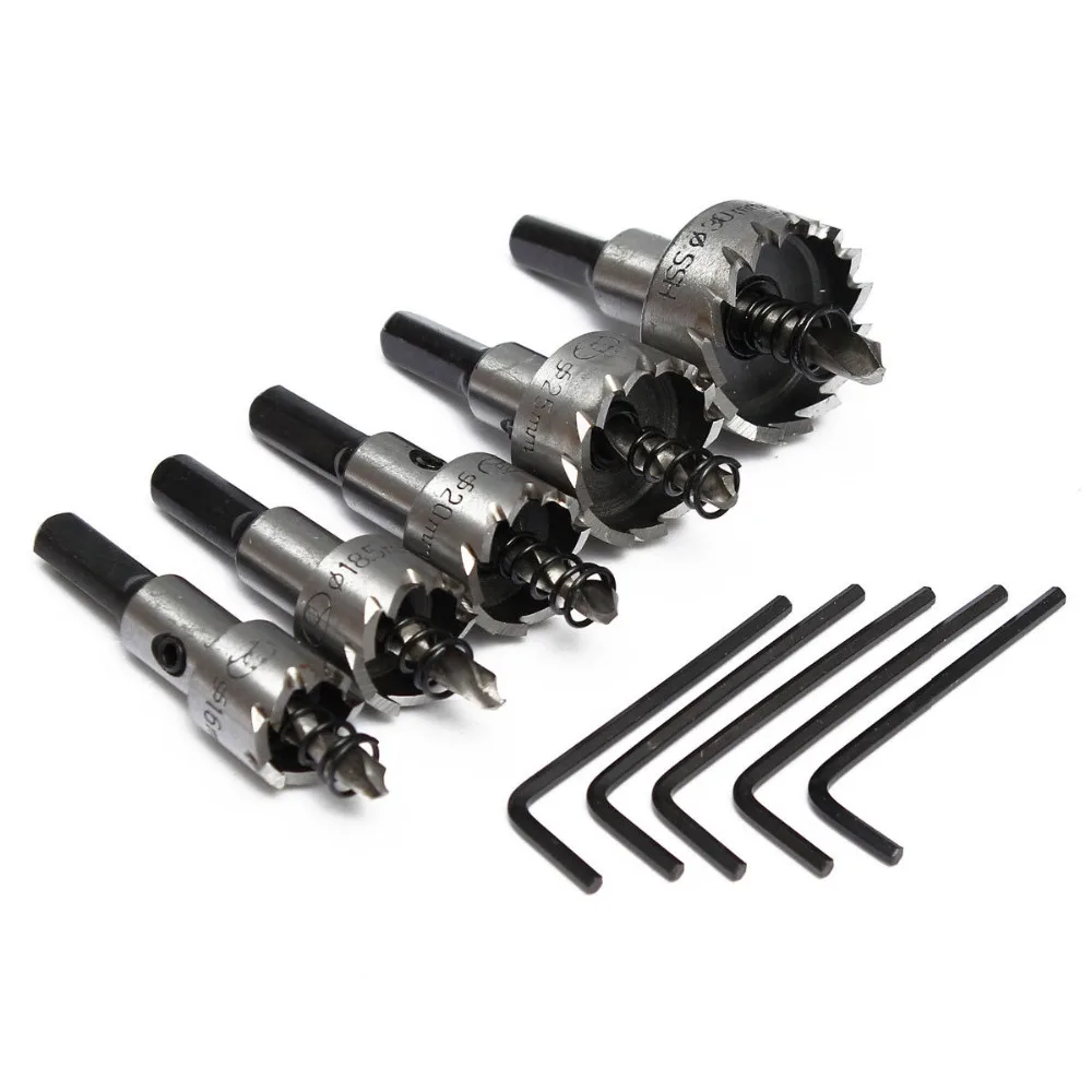 WENXING di alta qualità 5Pcs 16-30mm HSS punta per trapano sega apriscatole in lega di metallo in acciaio inossidabile