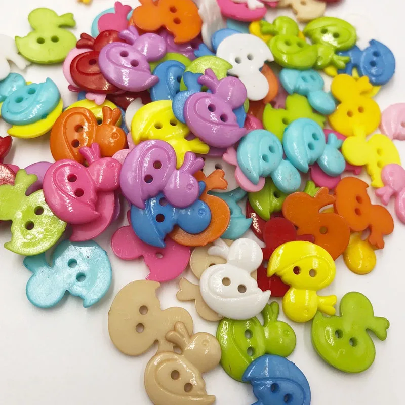 50/100pcs Duck Plastic Button Craft Sewing Mix color PT148