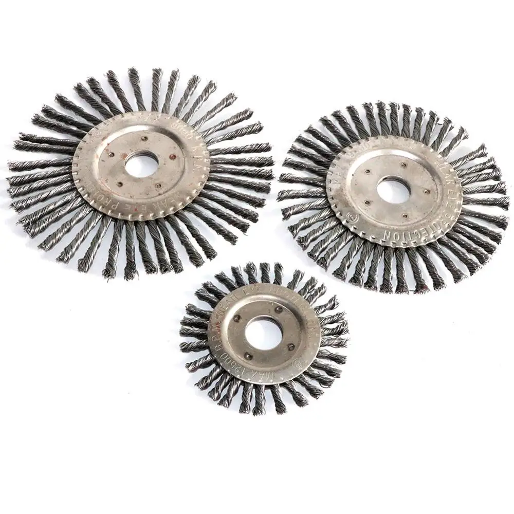 Torção de Aço Fio Plano Roda Escova Atada Torção Frisado Fio Roda Escova para Moedor Ângulo 1pc 4inch5